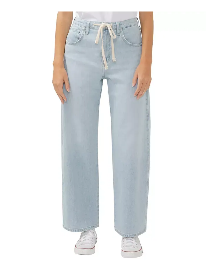 Женские джинсы Be Easy Straight Leg с завязками Silver Jeans Co. — изображение 1 из 5, синий