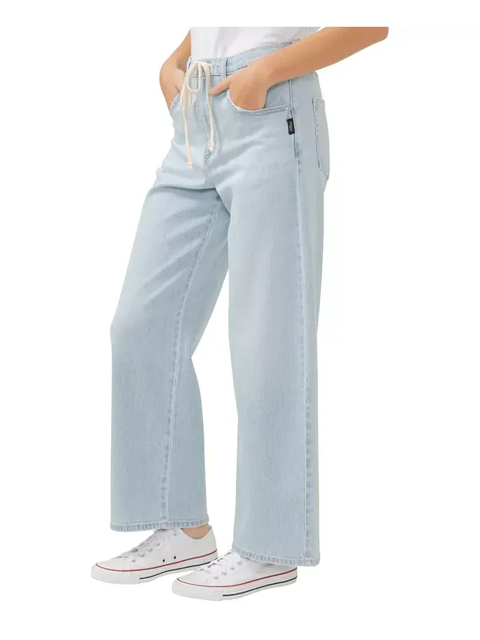 Женские джинсы Be Easy Straight Leg с завязками Silver Jeans Co. — изображение 3 из 5, синий