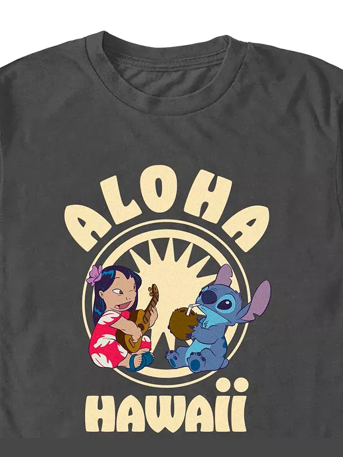 Мужская футболка с принтом Lilo & Stitch Fifth Sun — изображение 2 из 2, серый
