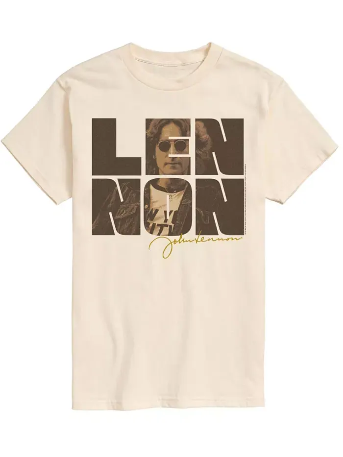 Мужская футболка John Lennon с коротким рукавом Airwaves — изображение 1 из 3, бежевый/бежевый