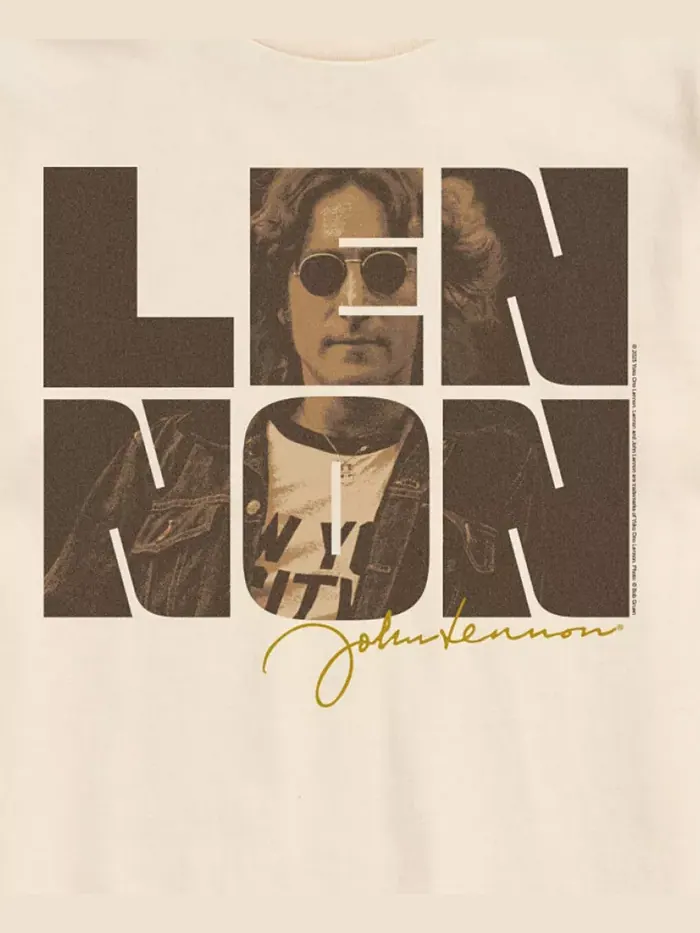 Мужская футболка John Lennon с коротким рукавом Airwaves — изображение 2 из 3, бежевый/бежевый
