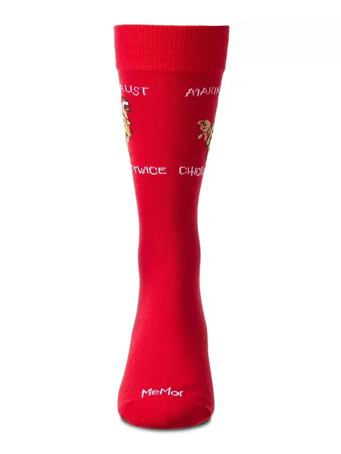 Мужские носки Chicken It Twice Crew Memoi — изображение 3 из 3, красный