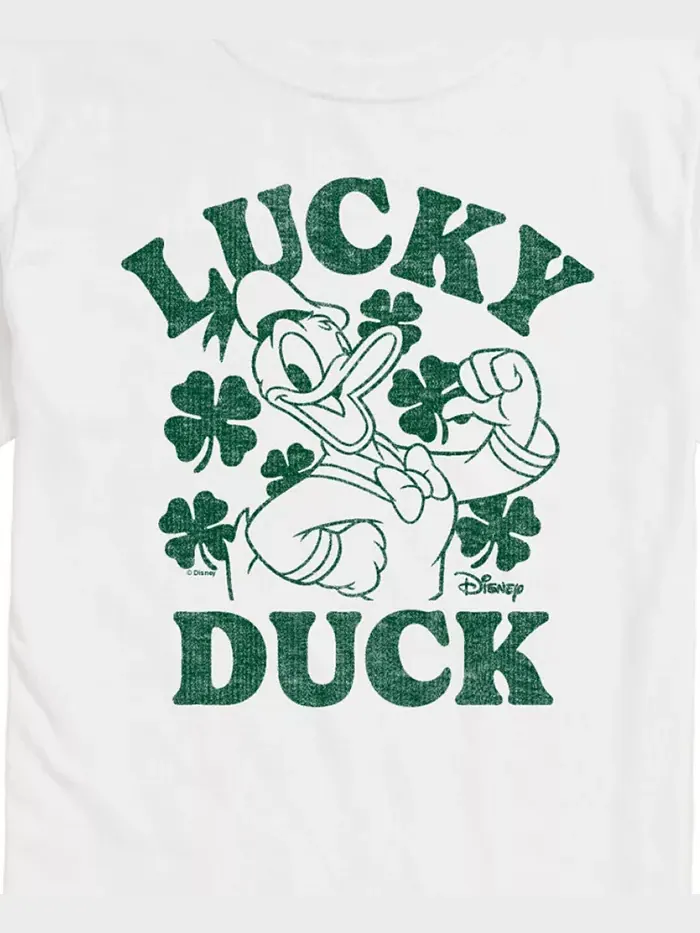 Мужская футболка Disney Donald Duck Lucky Duck с короткими рукавами Airwaves — изображение 3 из 3, белый