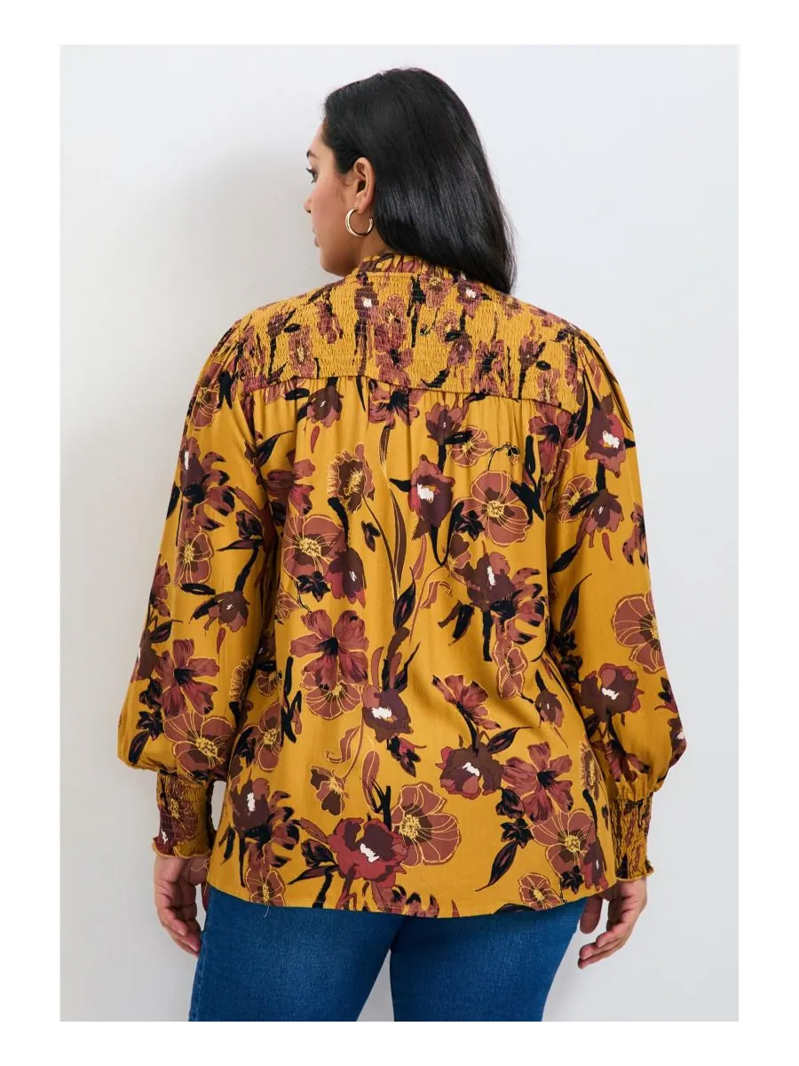 Женская блузка Abby с рукавами-блузонами AVENUE, Sketched floral — изображение 2 из 3