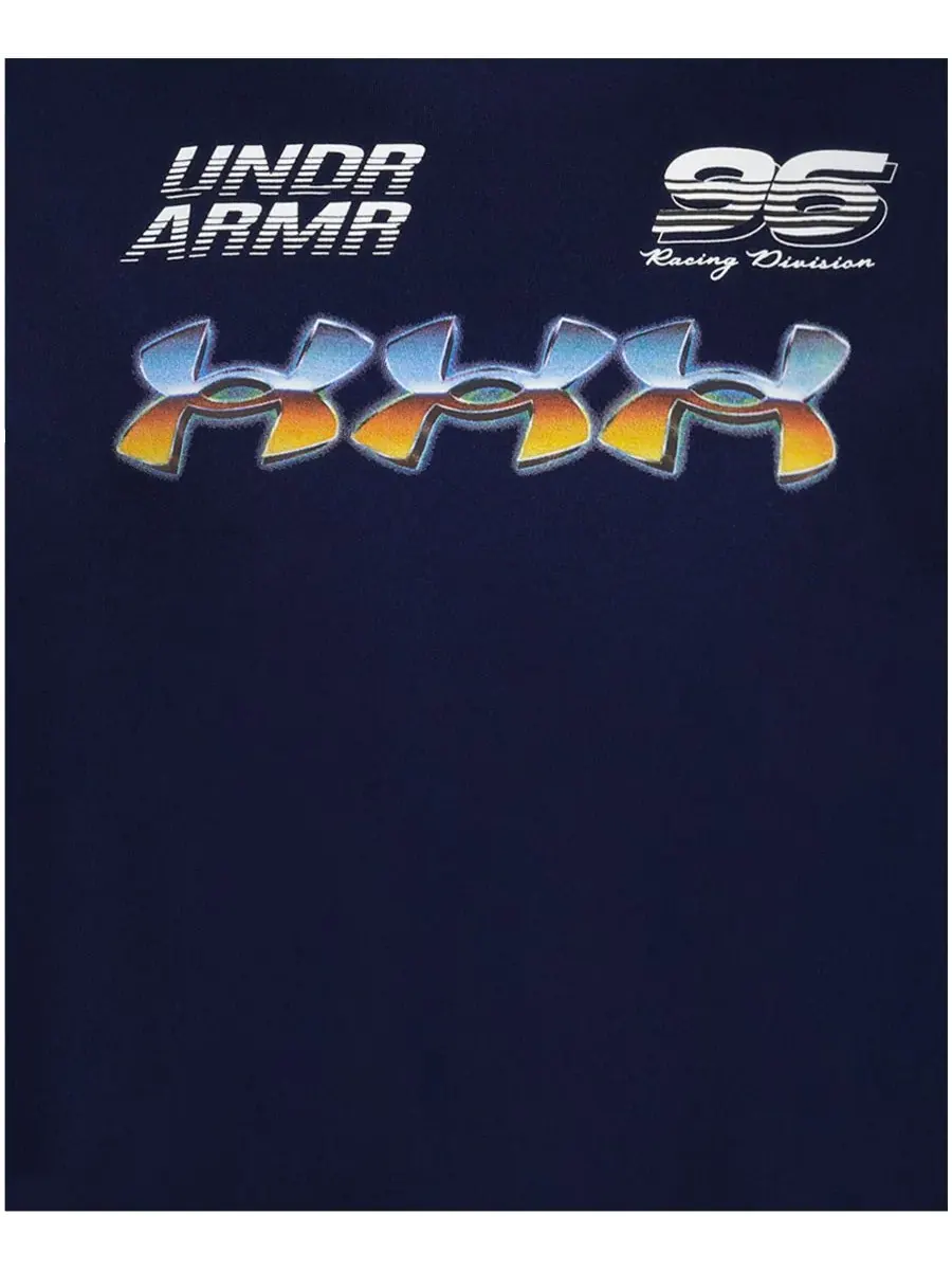 Детская футболка с коротким рукавом Tech Racer Burst 2T-7 для мальчиков Under Armour — изображение 4 из 5, темно-синий