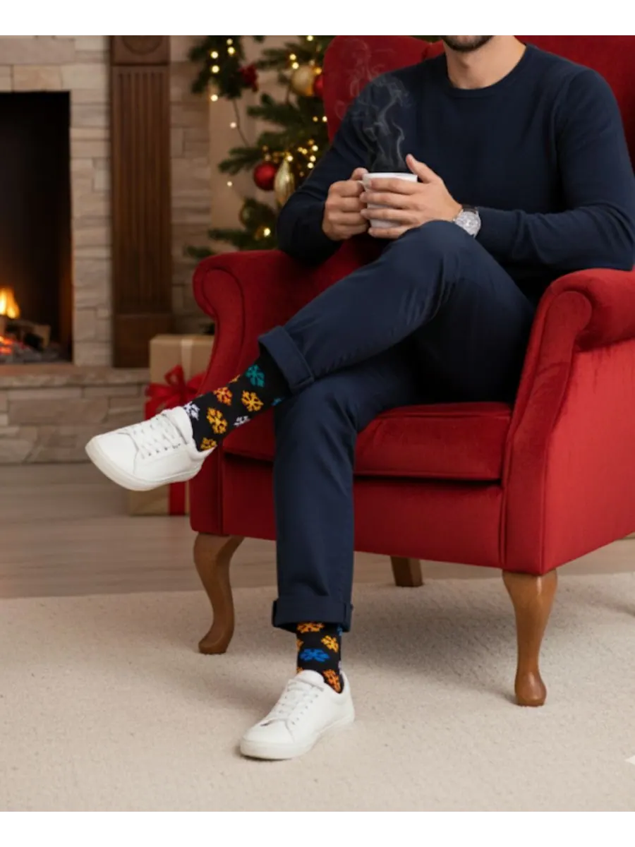 Мужские носки Снежинка Love Sock Company — изображение 2 из 3, черный
