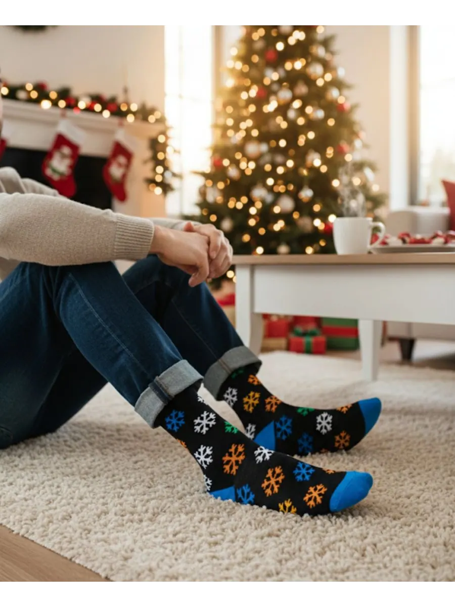 Мужские носки Снежинка Love Sock Company — изображение 3 из 3, черный