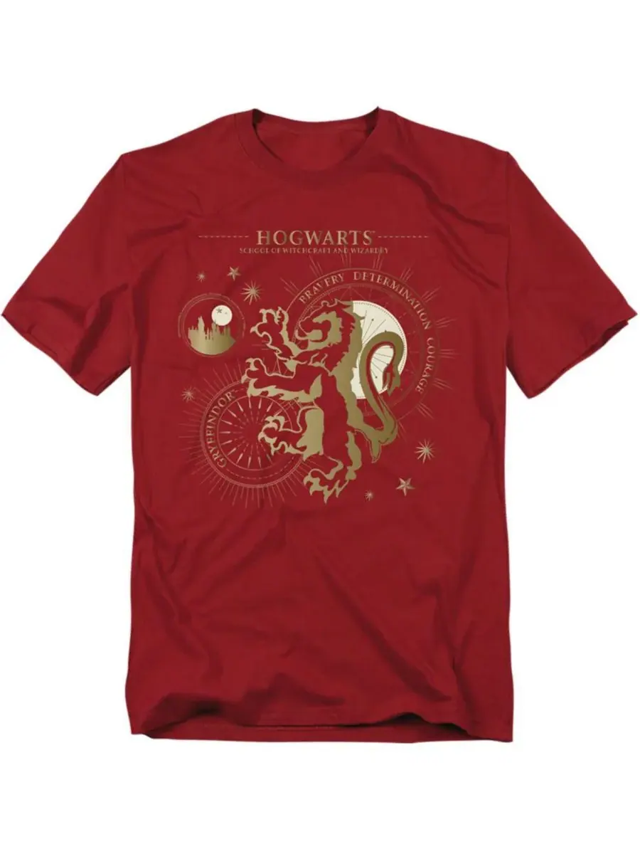 Мужская футболка «Храбрость, Решимость, Мужество, Гриффиндор» Harry Potter — изображение 1 из 3, красный