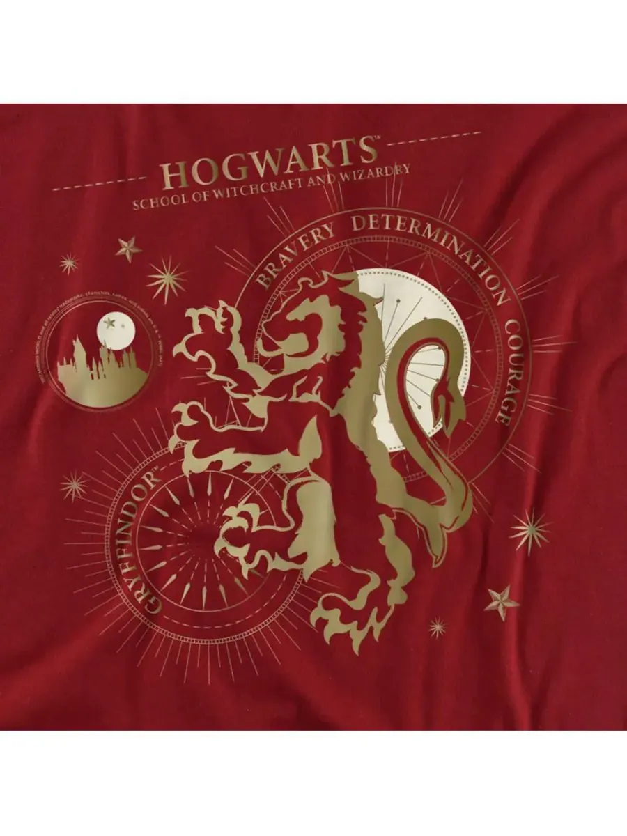 Мужская футболка «Храбрость, Решимость, Мужество, Гриффиндор» Harry Potter — изображение 2 из 3, красный