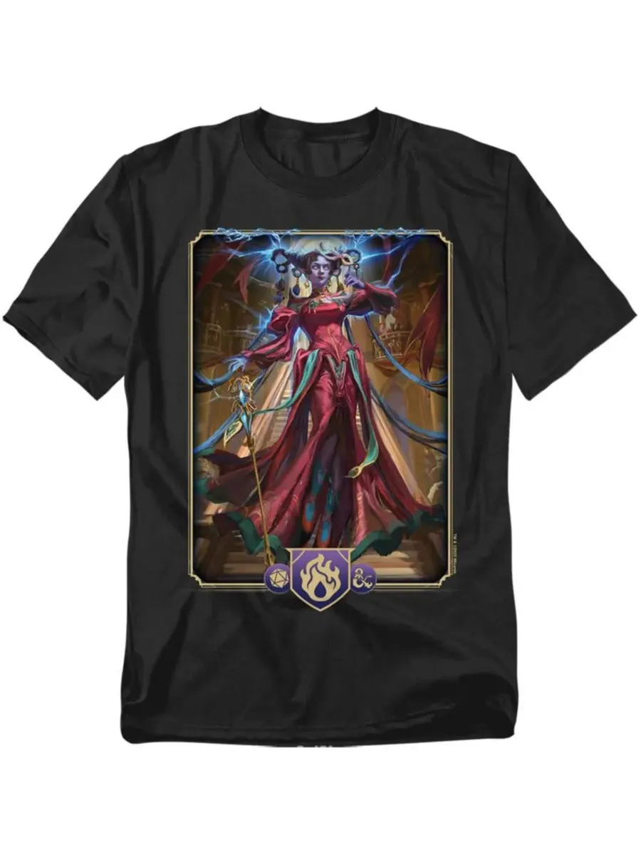 Футболка большого размера с ключевым изображением из игры Dungeons And The Corcerer D&D — изображение 1 из 3, черный