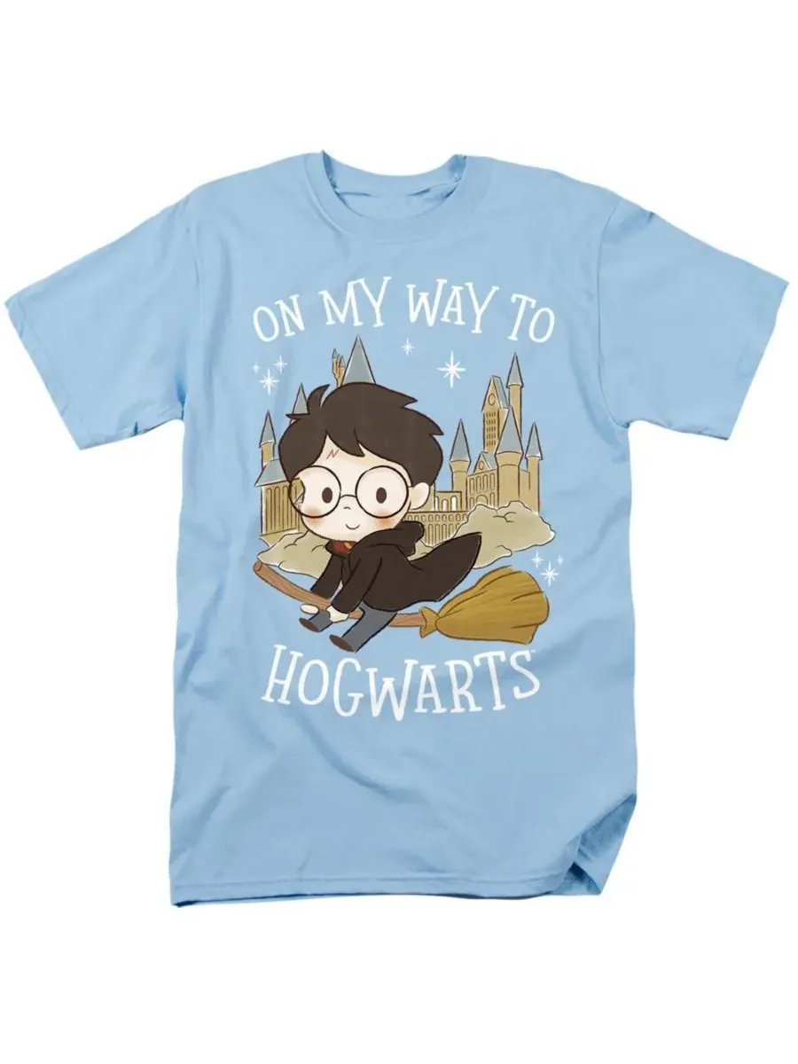 Мужская футболка «На пути в Хогвартс» Harry Potter — изображение 1 из 3, светлый синий
