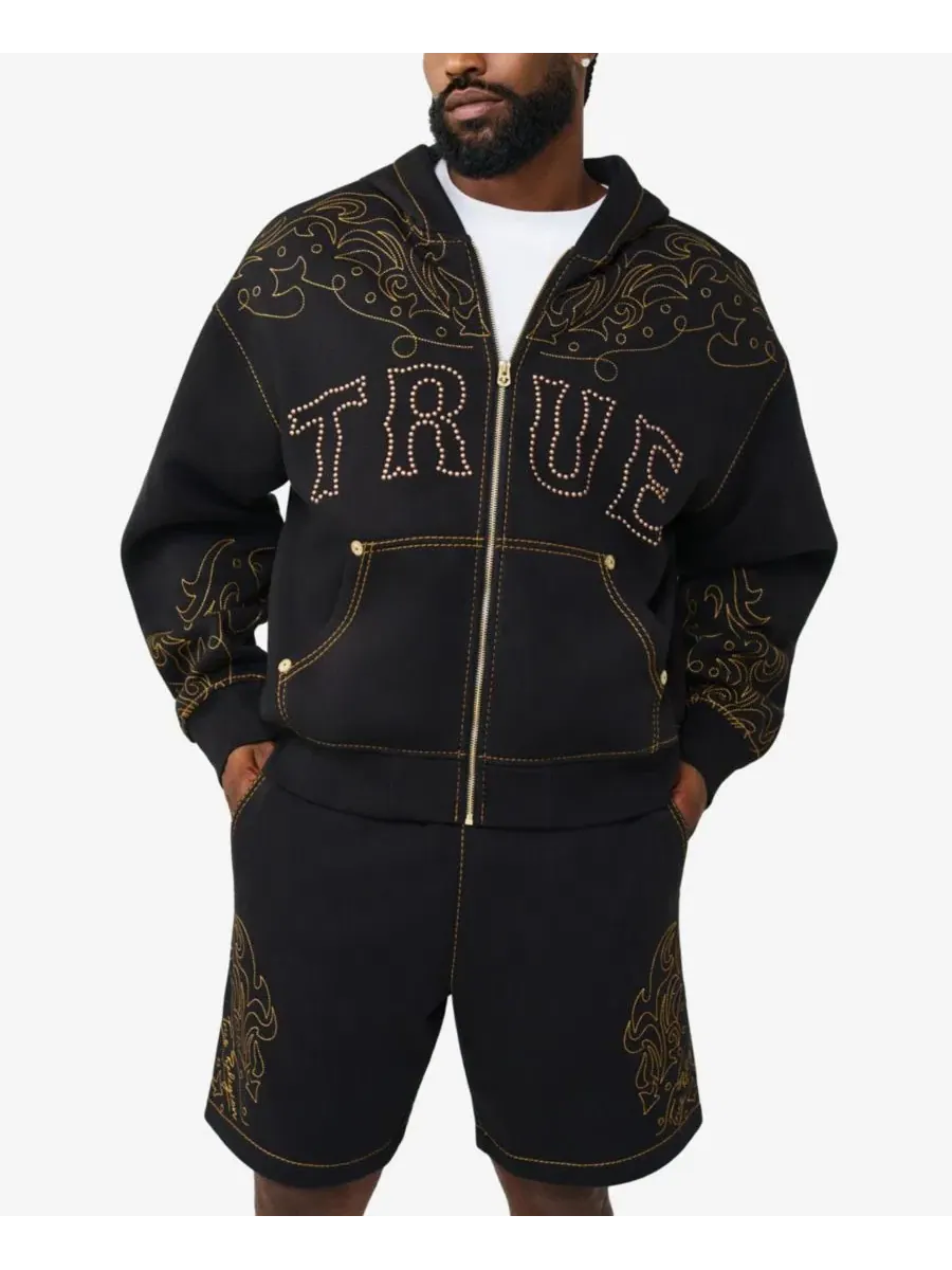 Мужская толстовка Rodeo Big T Boxy Zip Hoodie Sweatshirt True Religion