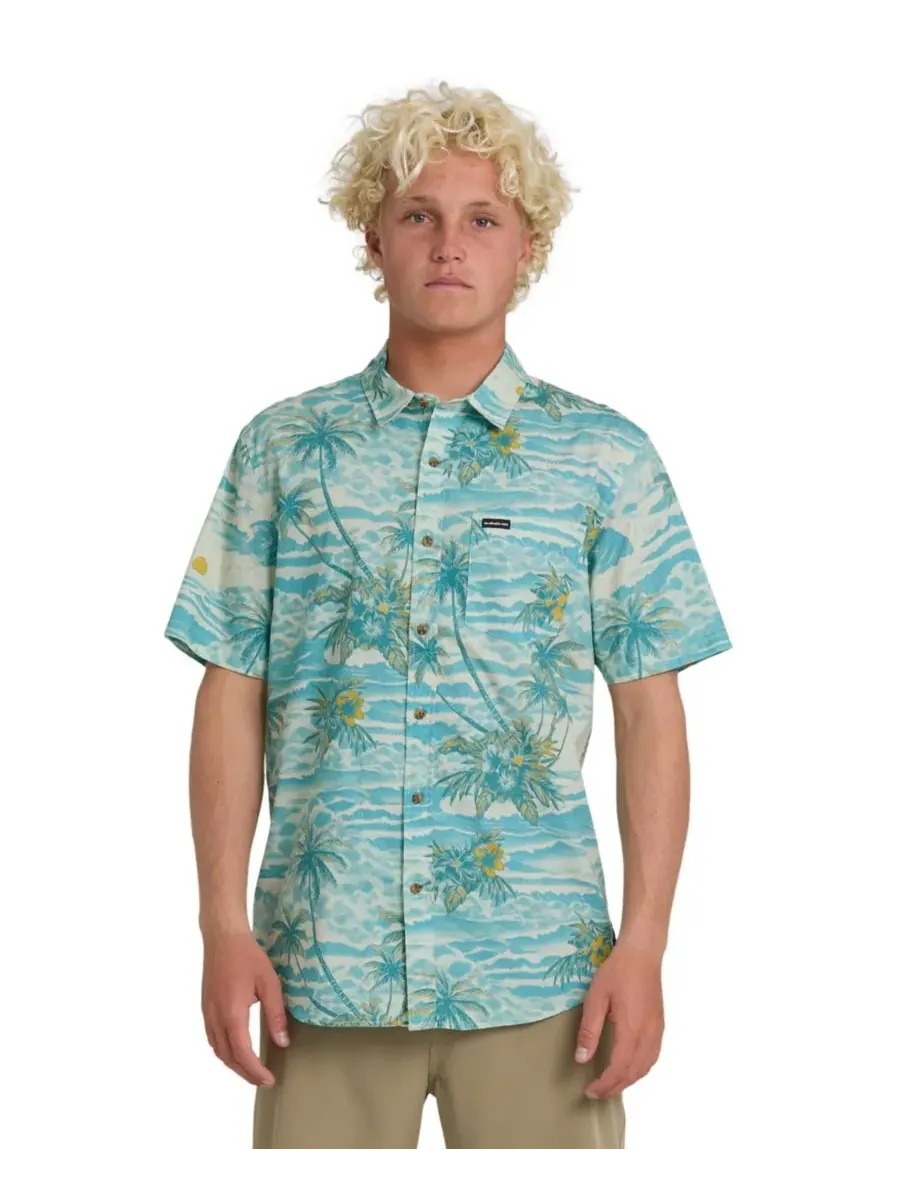 Мужская классическая рубашка с коротким рукавом Sundown Quiksilver — изображение 1 из 3, голубой