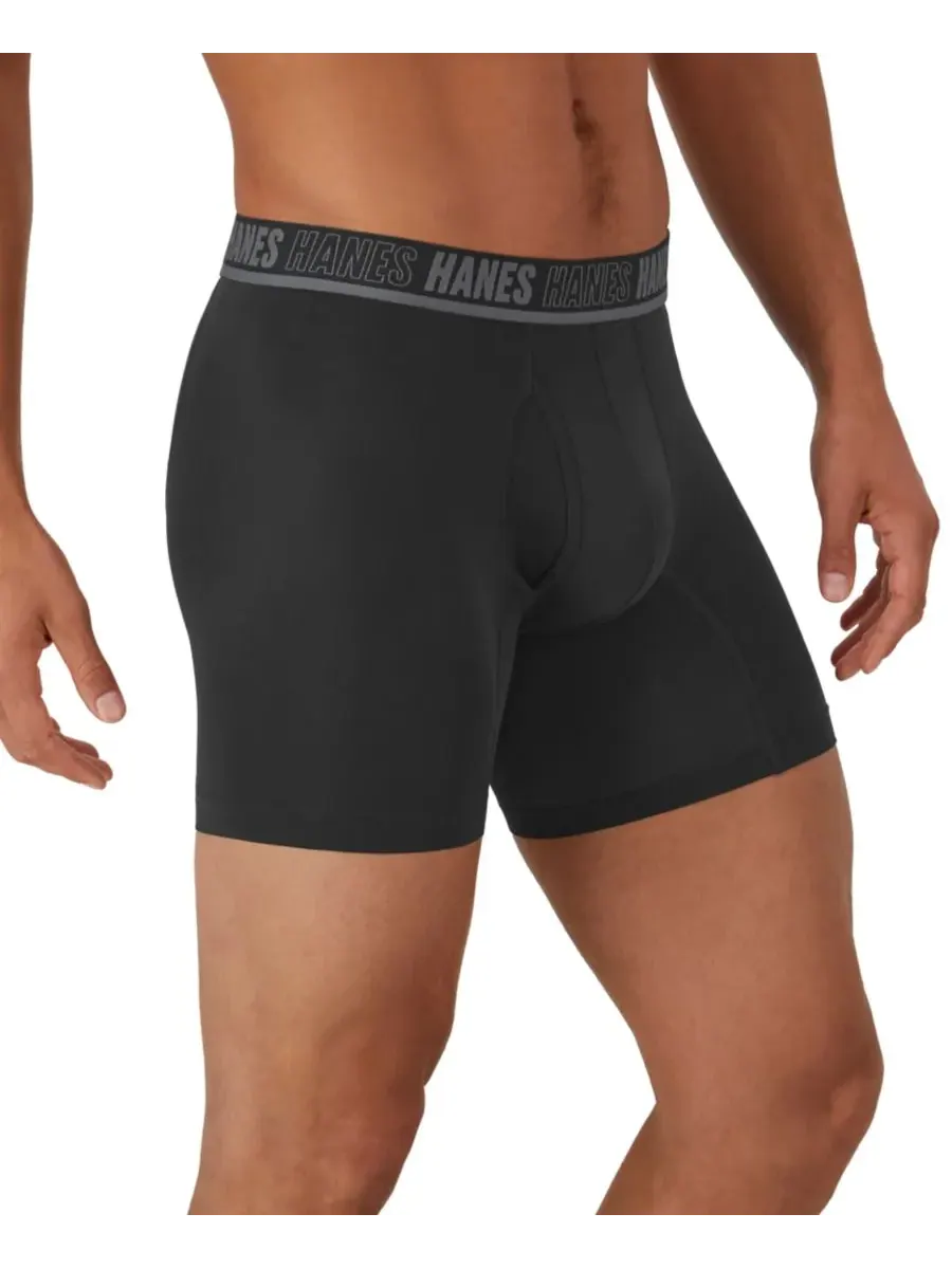 Мужские боксерские трусы Moves XTEMP Performance, комплект из 3 штук Hanes — изображение 2 из 4, черный