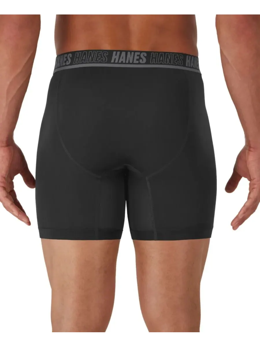 Мужские боксерские трусы Moves XTEMP Performance, комплект из 3 штук Hanes — изображение 4 из 4, черный