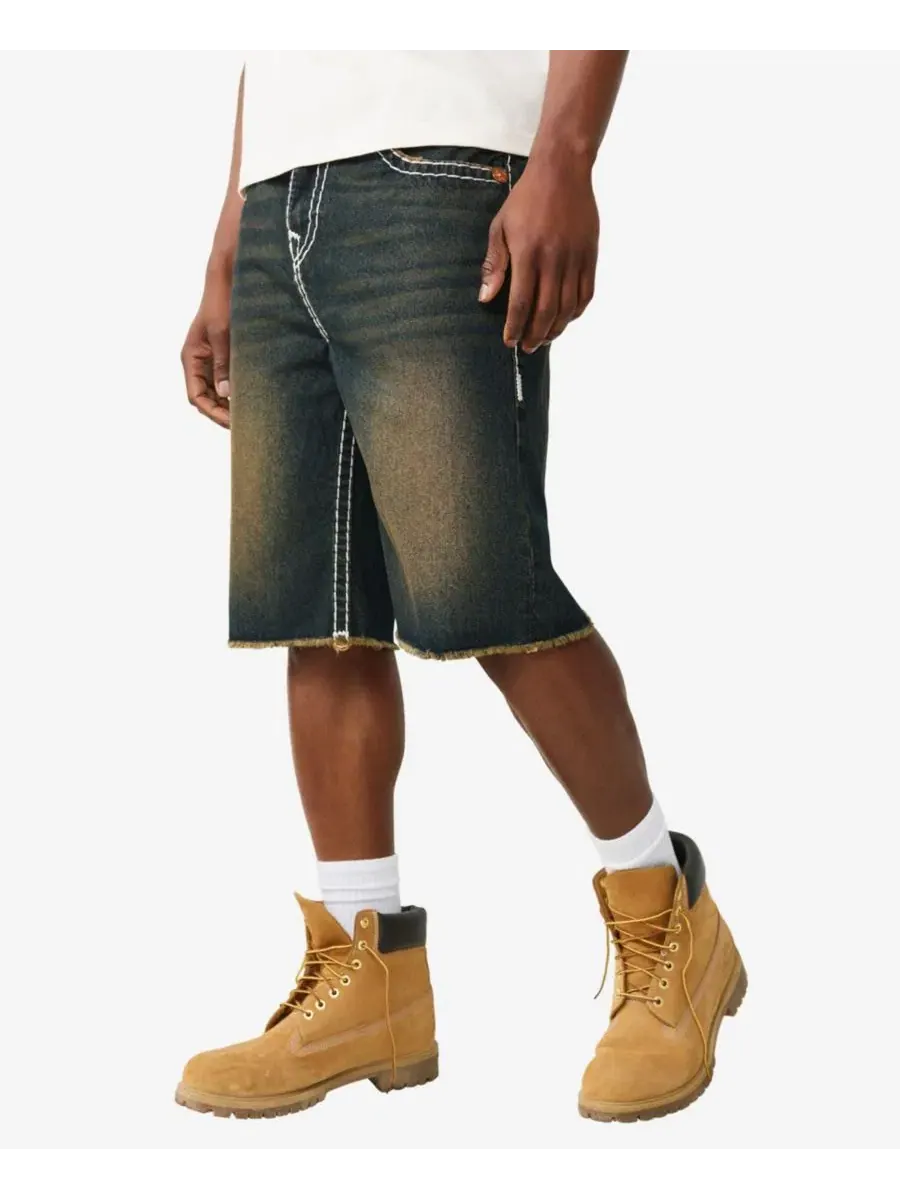 Мужские шорты Vinny Baggy Fray Flap Shorts True Religion — изображение 2 из 3, джинсовый синий темный