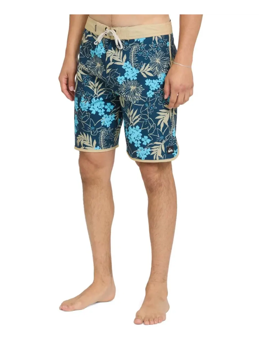 Мужские плавательные шорты Jetty Bloom с принтом Quiksilver — изображение 2 из 6, синий