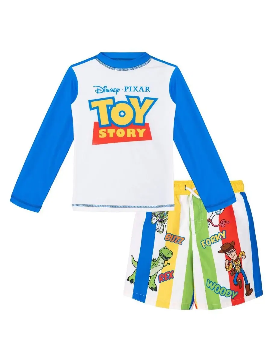 Комплект для плавания с рашгардом и плавками Toy Story Boys Mickey Mouse Swimwear 2-Piece Rash — изображение 1 из 3, синий