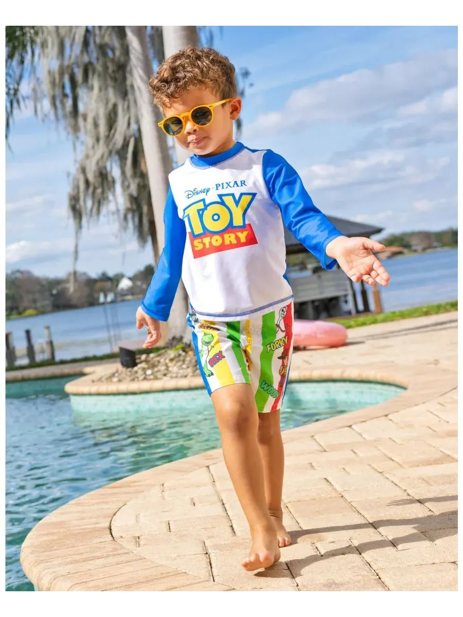 Комплект для плавания с рашгардом и плавками Toy Story Boys Mickey Mouse Swimwear 2-Piece Rash — изображение 2 из 3, синий