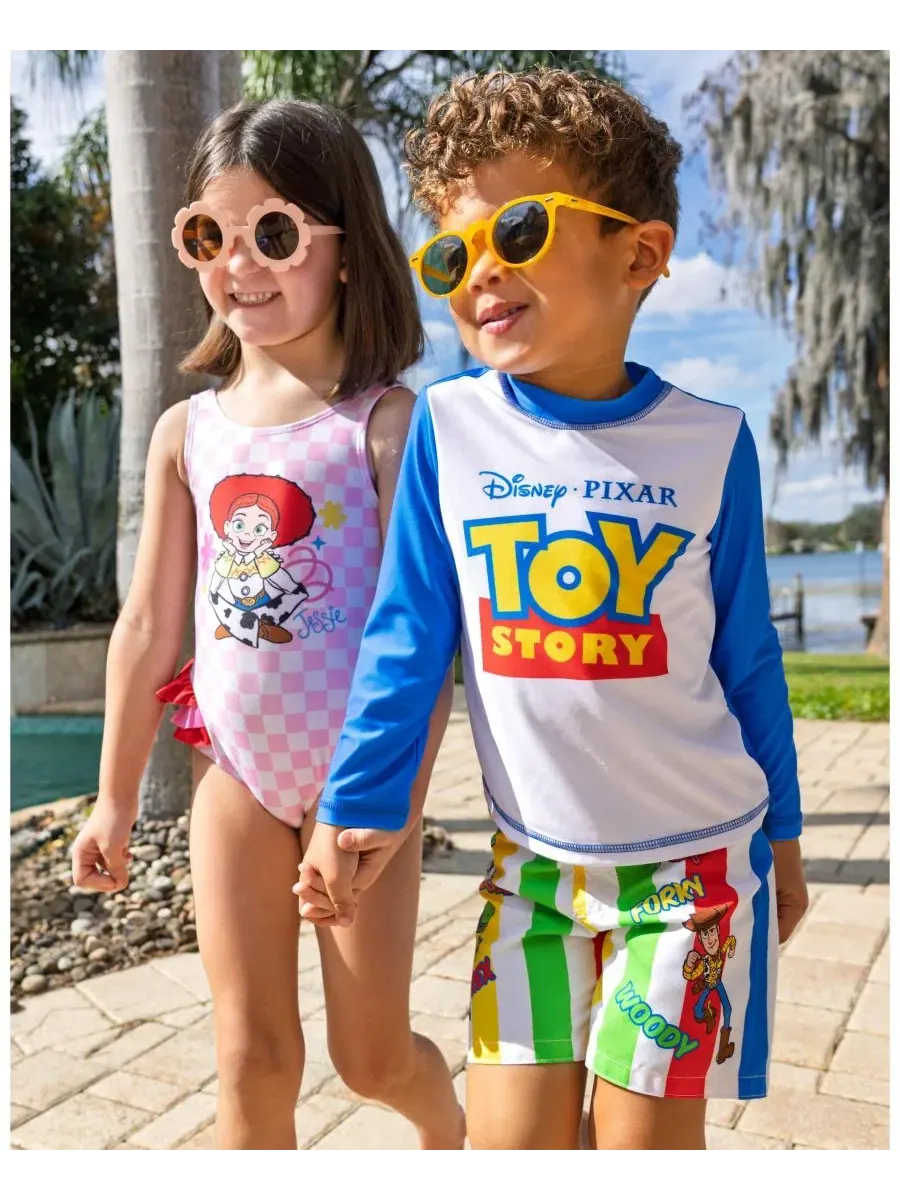Комплект для плавания с рашгардом и плавками Toy Story Boys Mickey Mouse Swimwear 2-Piece Rash — изображение 3 из 3, синий