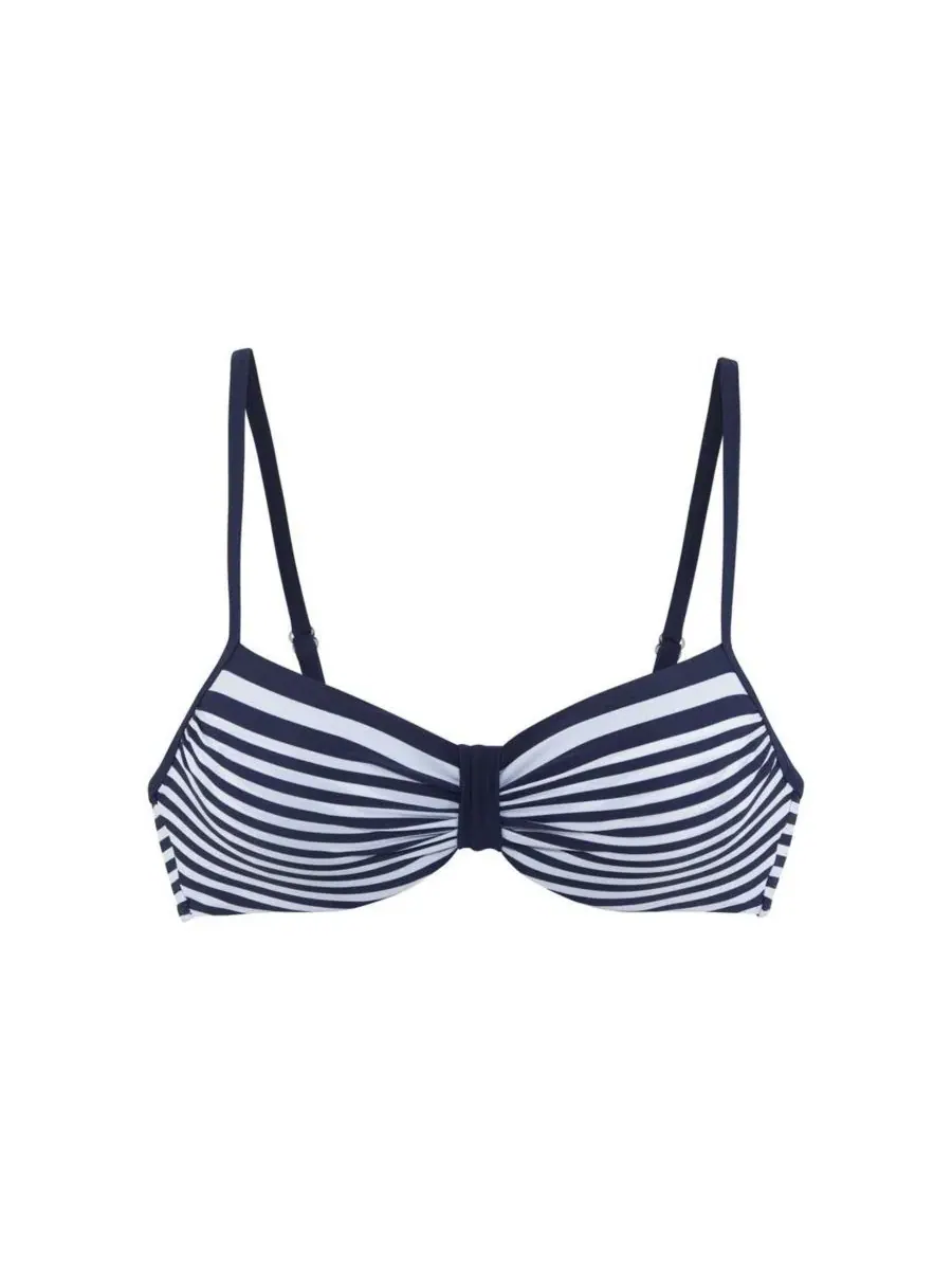 Бикини-топ на косточках с принтом Navy & White LASCANA — изображение 3 из 8, темно-синий белый