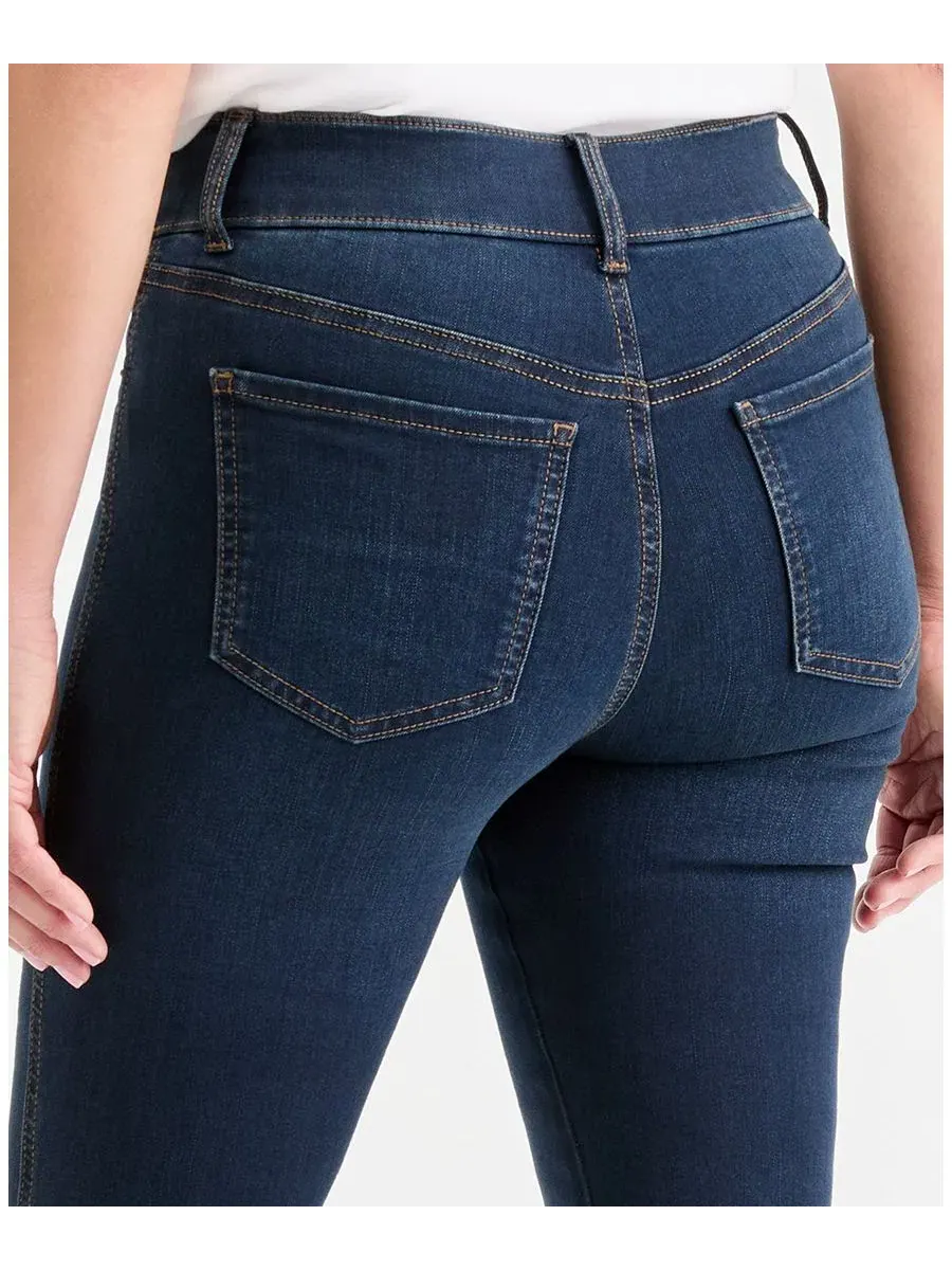 Джинсы-клеш с высокой посадкой Petite Style & Co, Midnight Wash — изображение 4 из 9