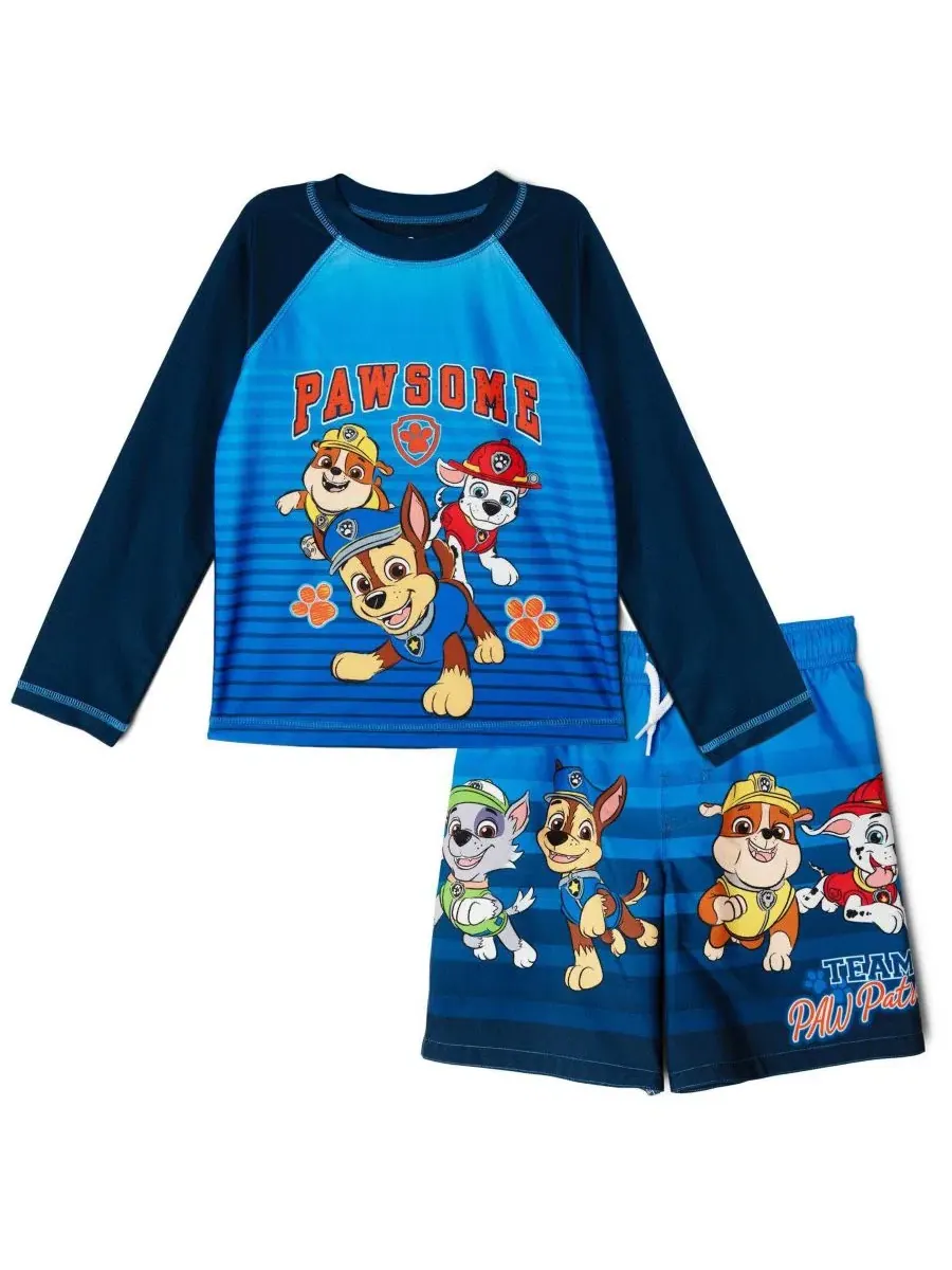 Комплект для плавания с рашгардом и шортами Paw Patrol — изображение 1 из 3, темно-синий синий