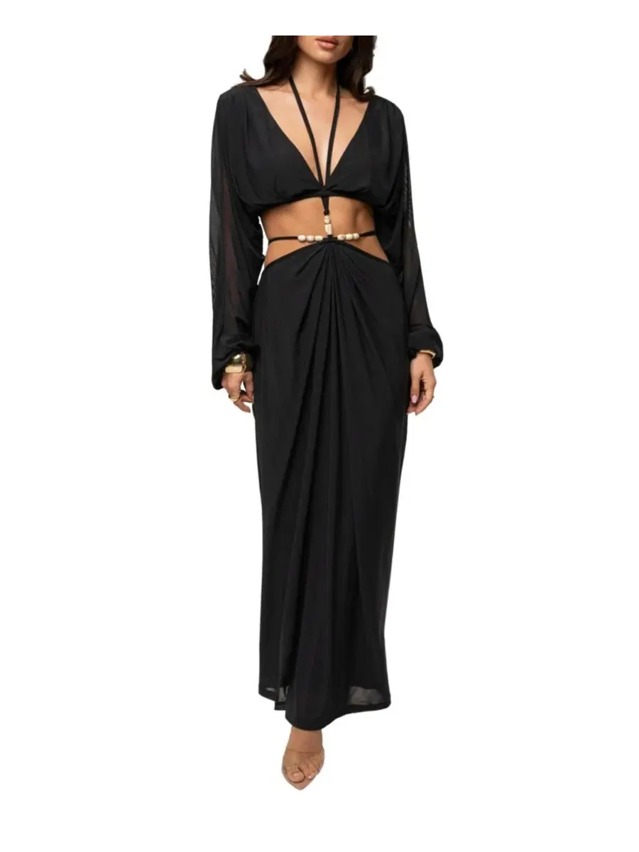 Топ с драпировкой Selene JLUXLABEL — изображение 7 из 8, черный