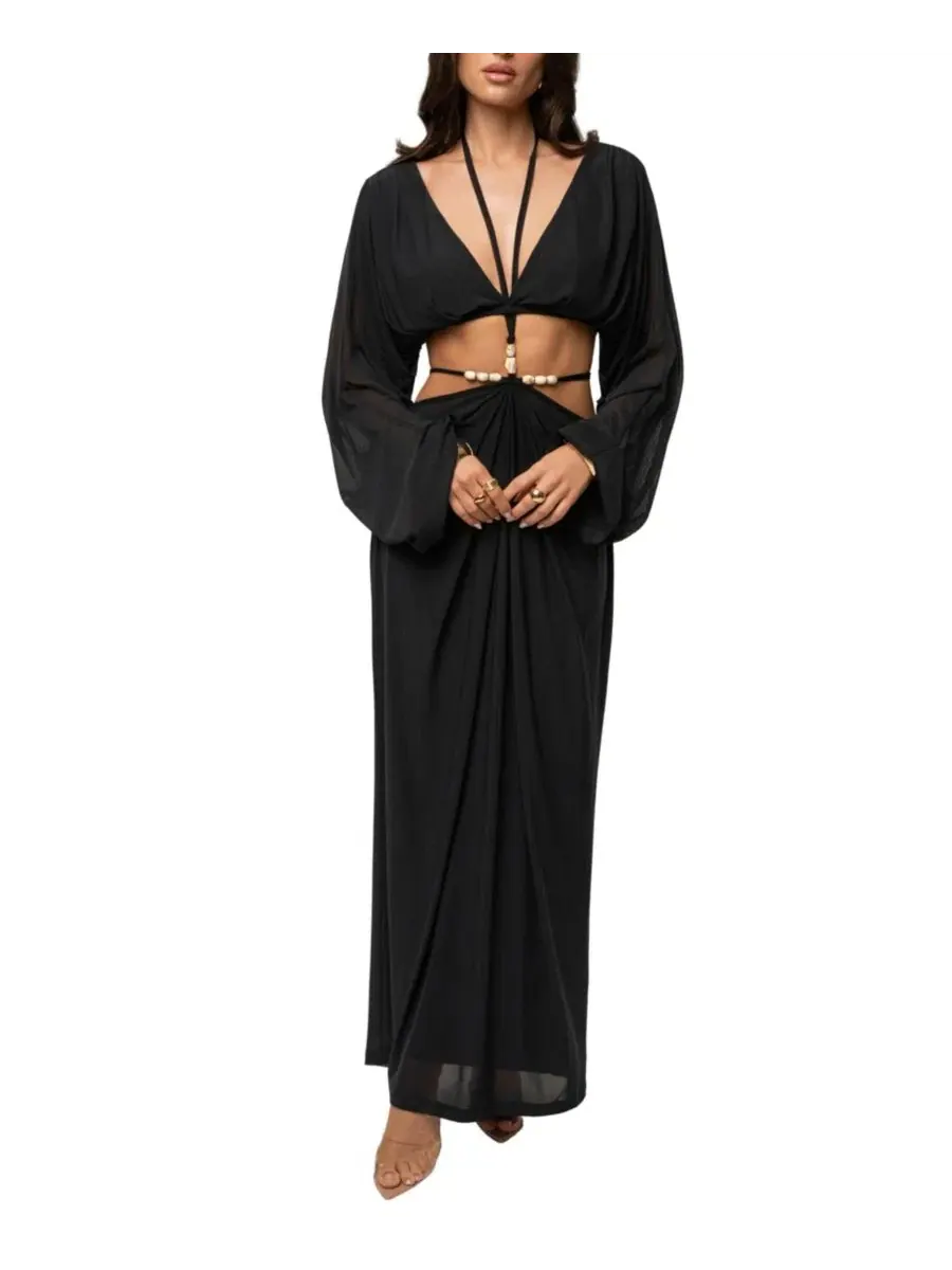 Топ с драпировкой Selene JLUXLABEL — изображение 8 из 8, черный