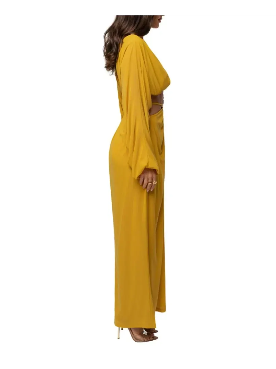 Топ с драпировкой Selene Draped Top JLUXLABEL — изображение 3 из 5, желтый