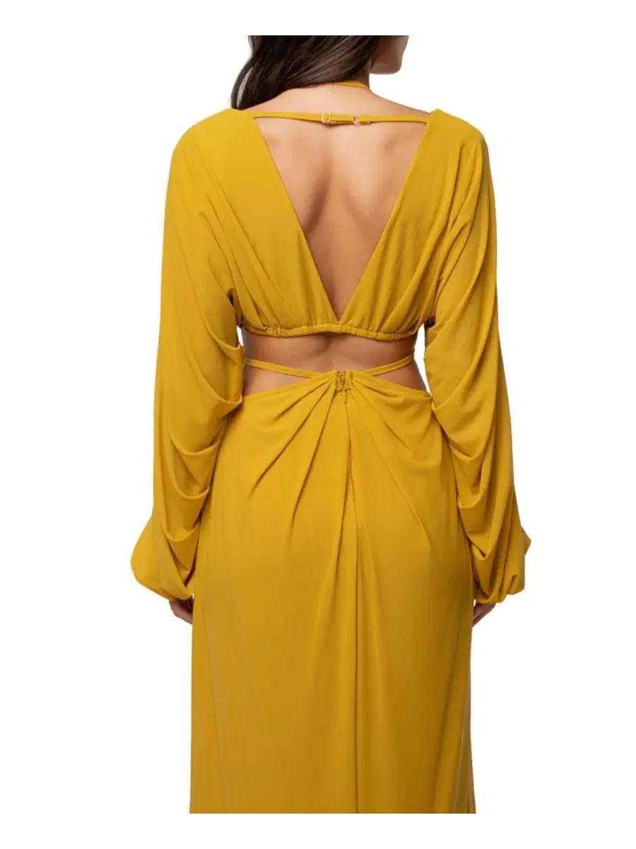 Топ с драпировкой Selene Draped Top JLUXLABEL — изображение 4 из 5, желтый