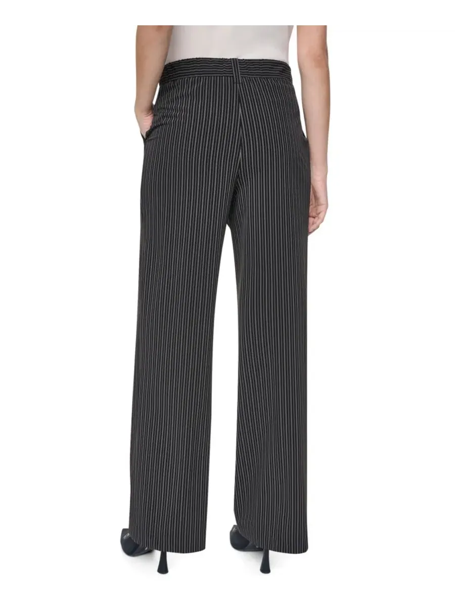 Брюки-палаццо с защипами и широкими штанинами, модель Every Day Stretch DKNY — изображение 5 из 5, черный слоновая кость