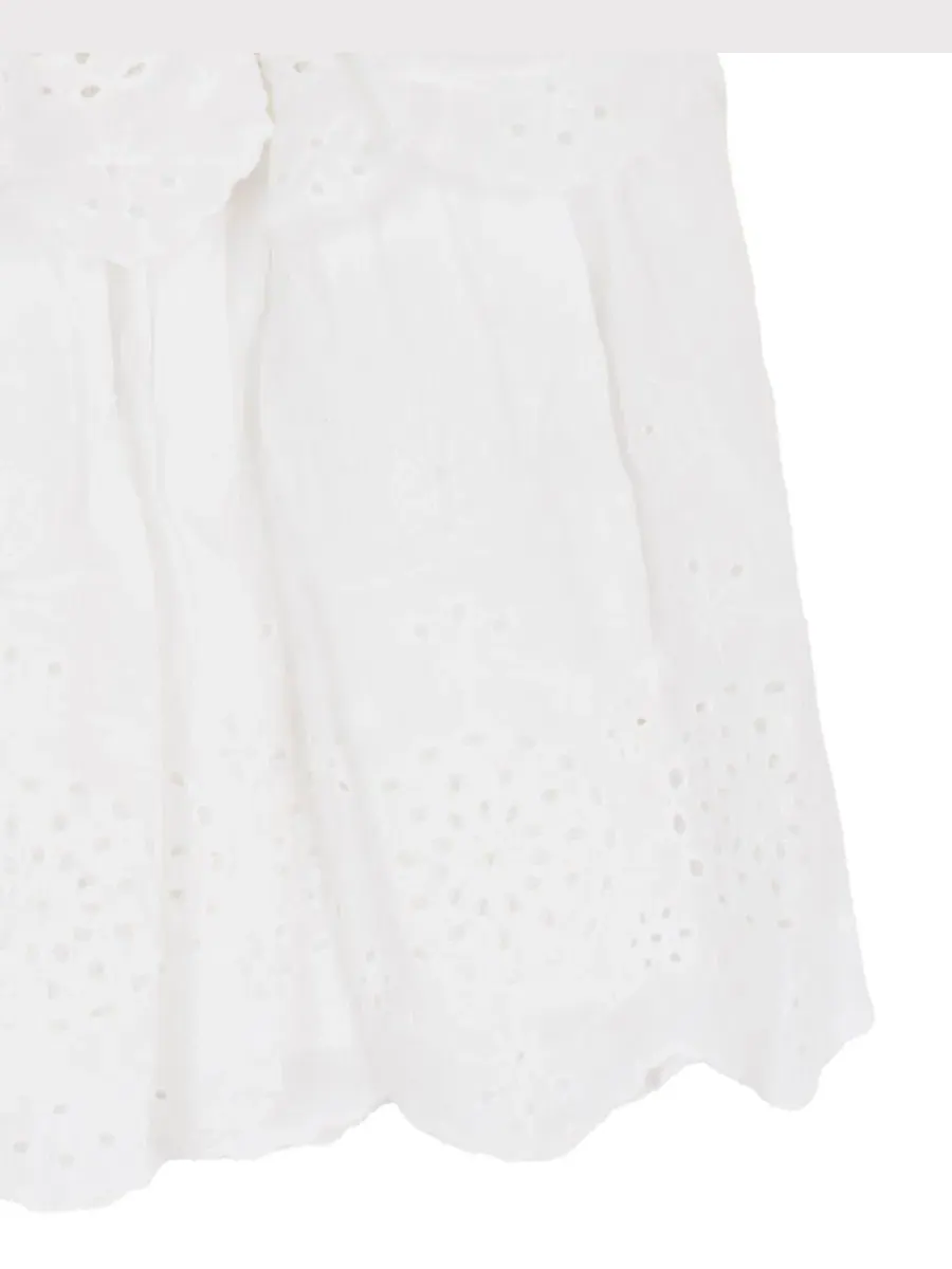 Платье с квадратным вырезом и воланами Cotton Eyelet, модель Flutter Rare Editions — изображение 4 из 4, белый
