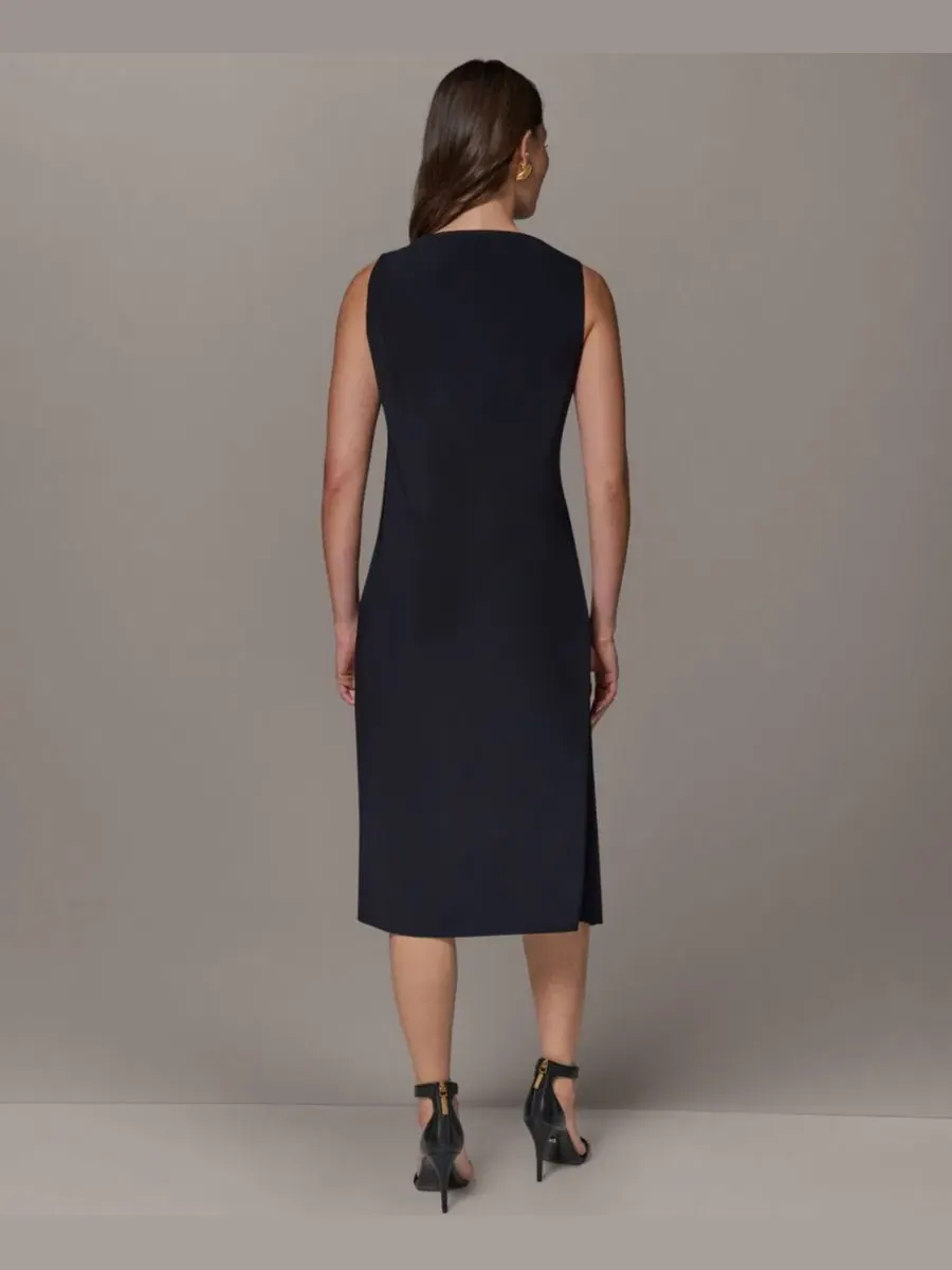 Платье-футляр без рукавов с драпировкой Donna Karan New York — изображение 5 из 5, черный