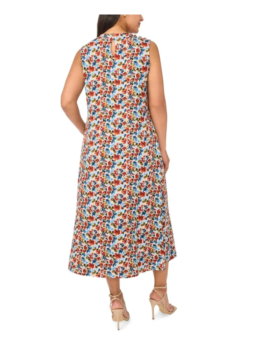 Платье миди без рукавов с плиссировкой Mock-Neck Pleated Vince Camuto — изображение 4 из 4