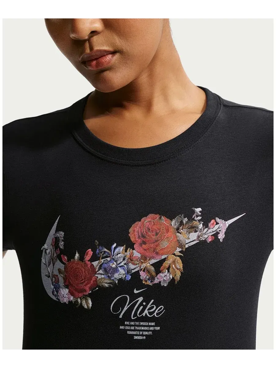 Футболка женская спортивная Nike Sportswear Chill Knit — изображение 3 из 6, черный/платиновый