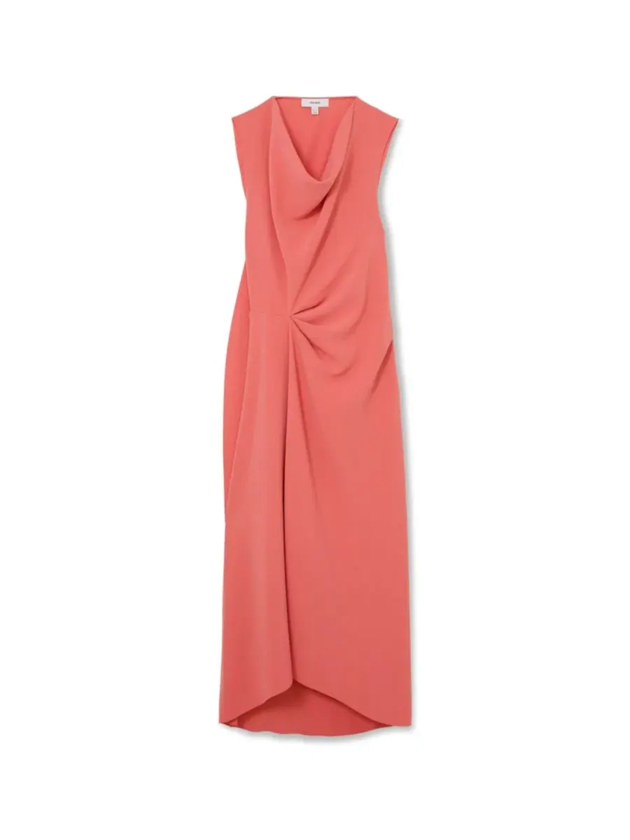 Платье-миди Dorota Drape Detail REISS — изображение 2 из 5, розовый