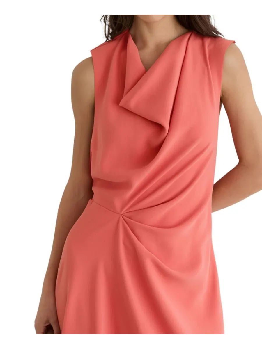 Платье-миди Dorota Drape Detail REISS — изображение 3 из 5, розовый