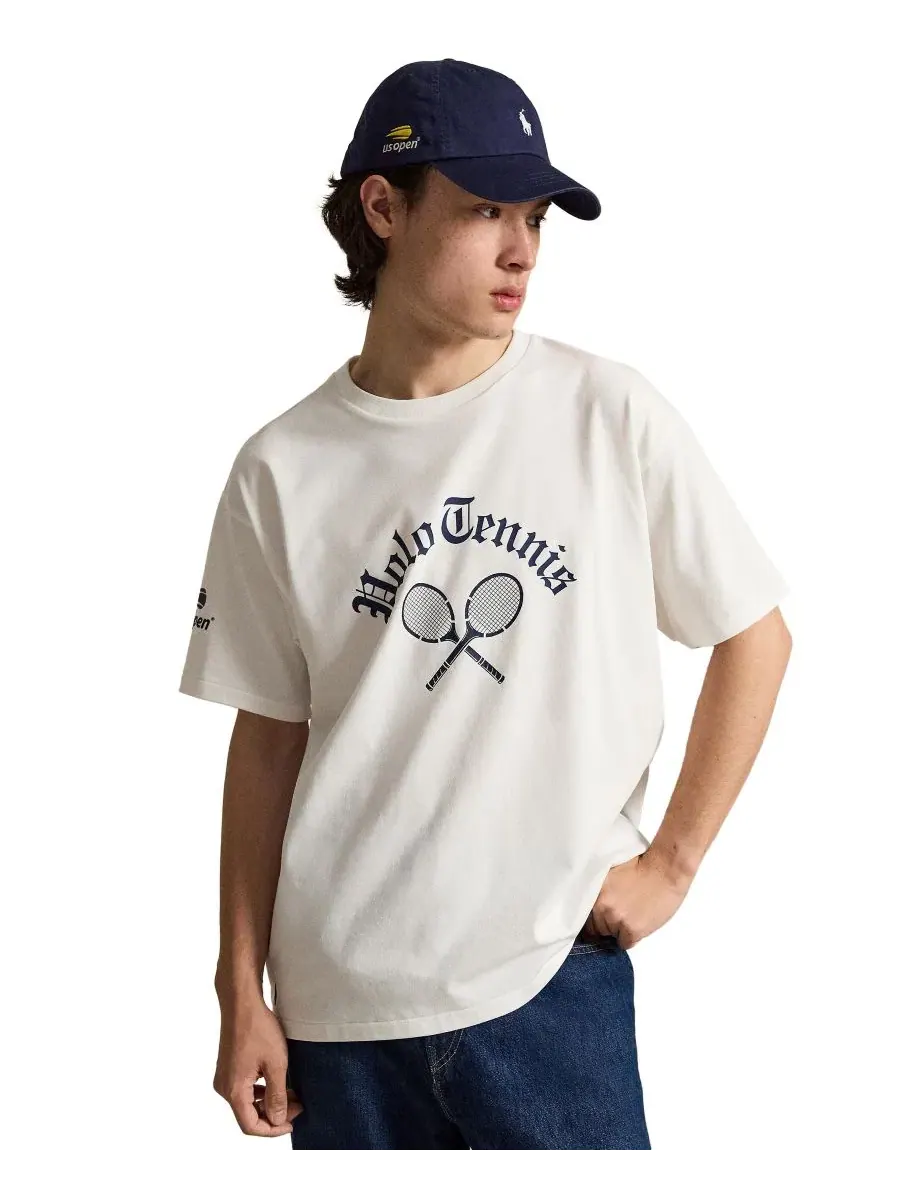Футболка с принтом Polo Tennis Polo Ralph Lauren — изображение 1 из 6, белый