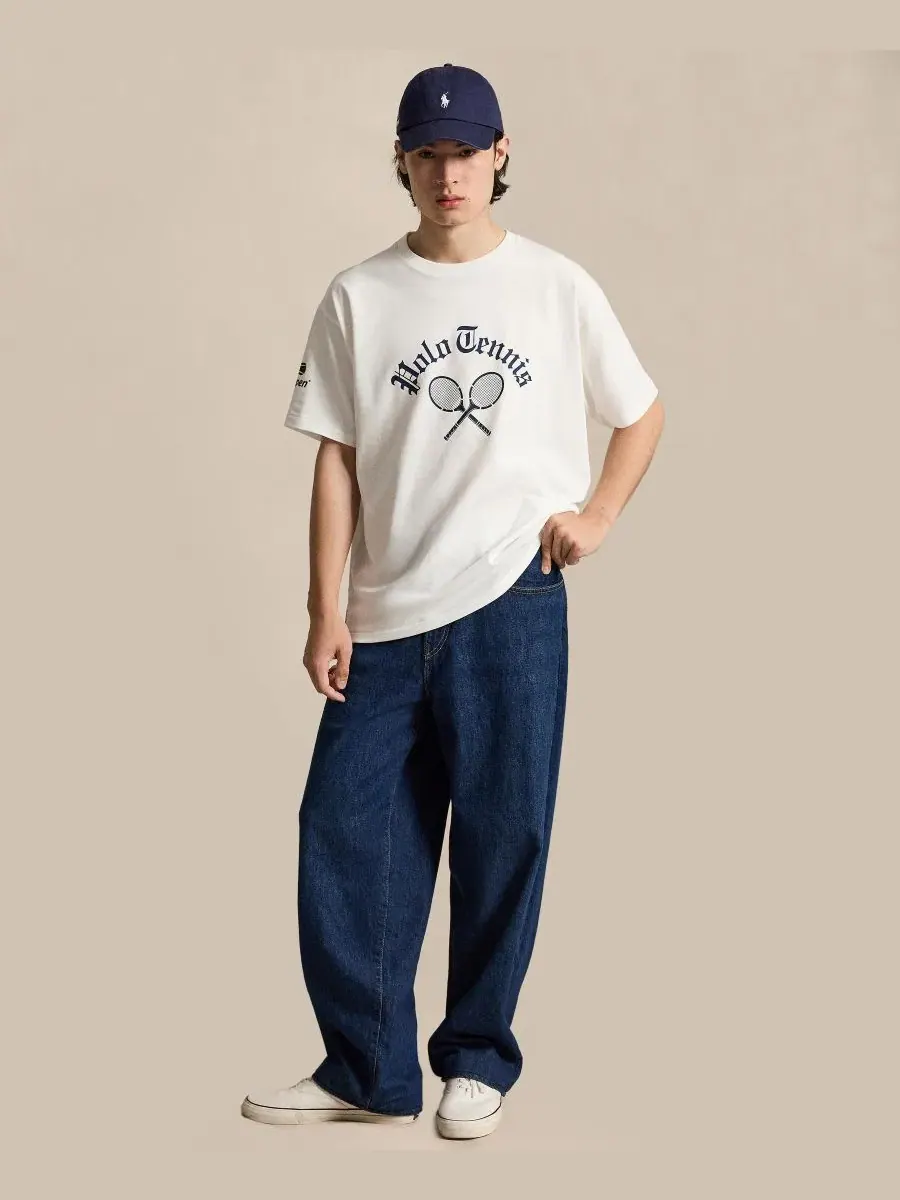 Футболка с принтом Polo Tennis Polo Ralph Lauren — изображение 2 из 6, белый