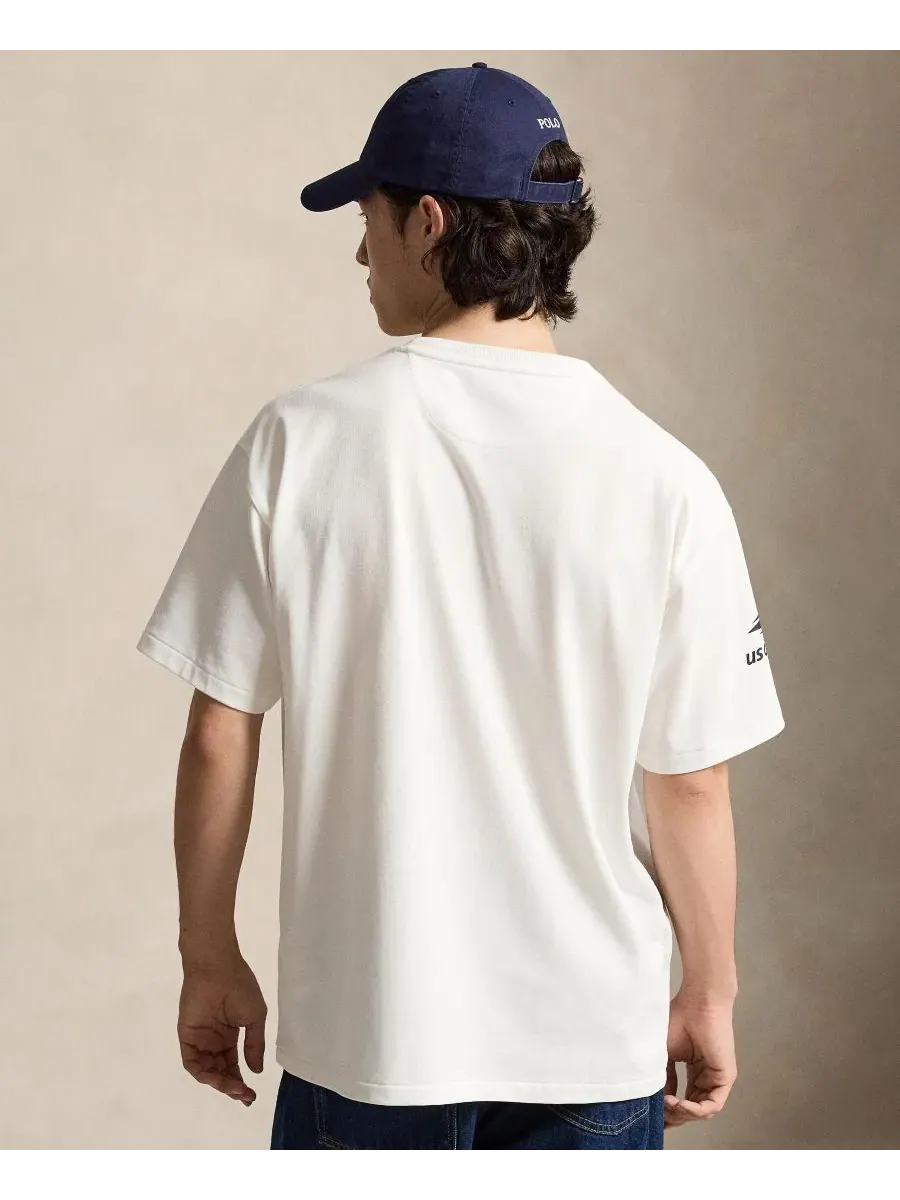 Футболка с принтом Polo Tennis Polo Ralph Lauren — изображение 4 из 6, белый
