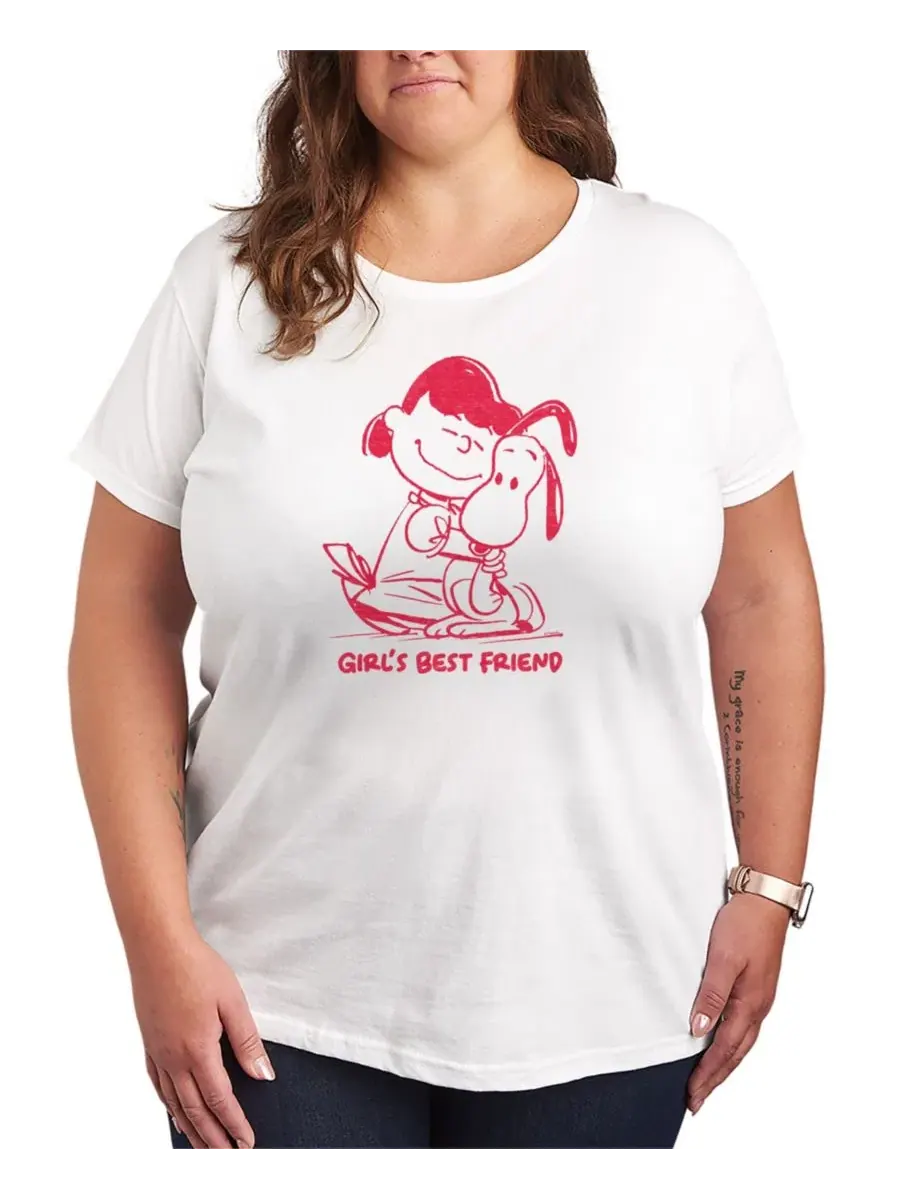 Футболка с принтом Peanuts Girls Best Friend Lucy Snoopy Hybrid Apparel — изображение 1 из 3, белый