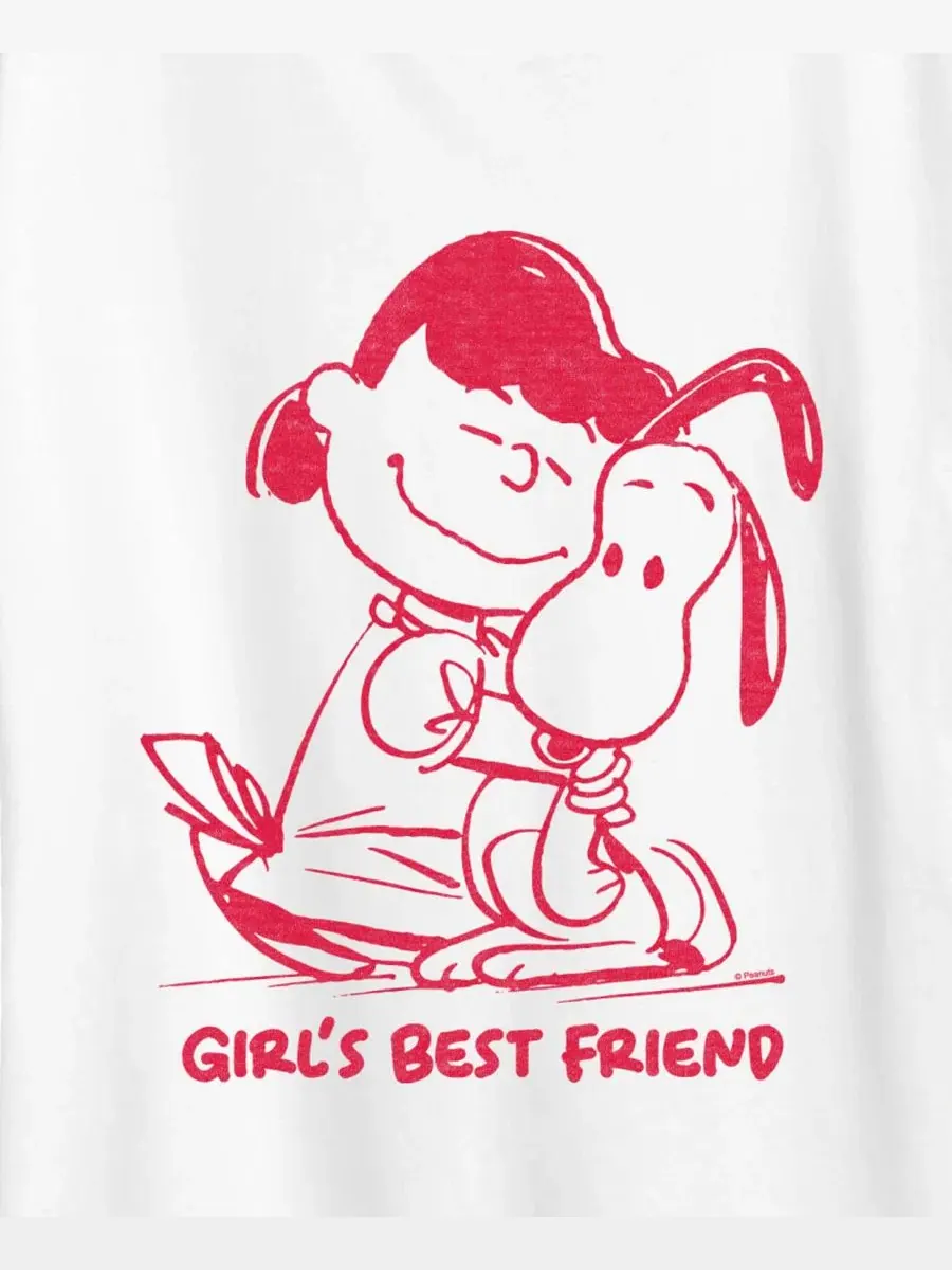 Футболка с принтом Peanuts Girls Best Friend Lucy Snoopy Hybrid Apparel — изображение 3 из 3, белый