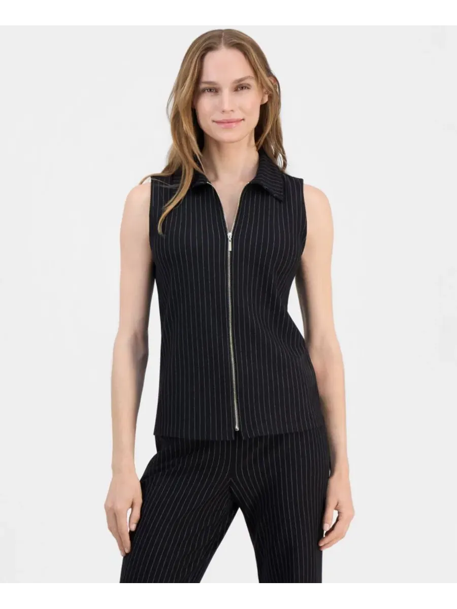 Топ без рукавов с молнией спереди Anne Klein