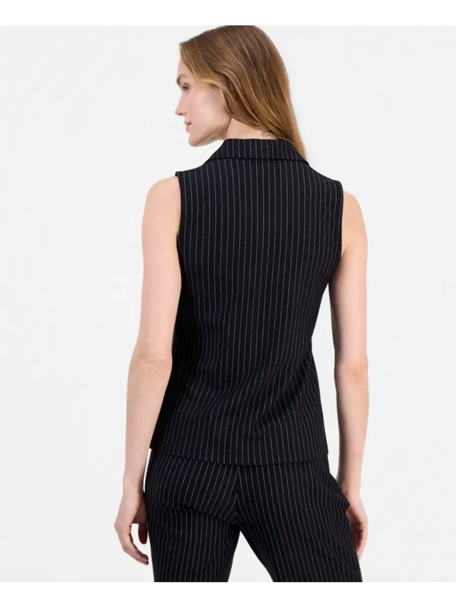 Топ без рукавов с молнией спереди Anne Klein — изображение 2 из 4, черный