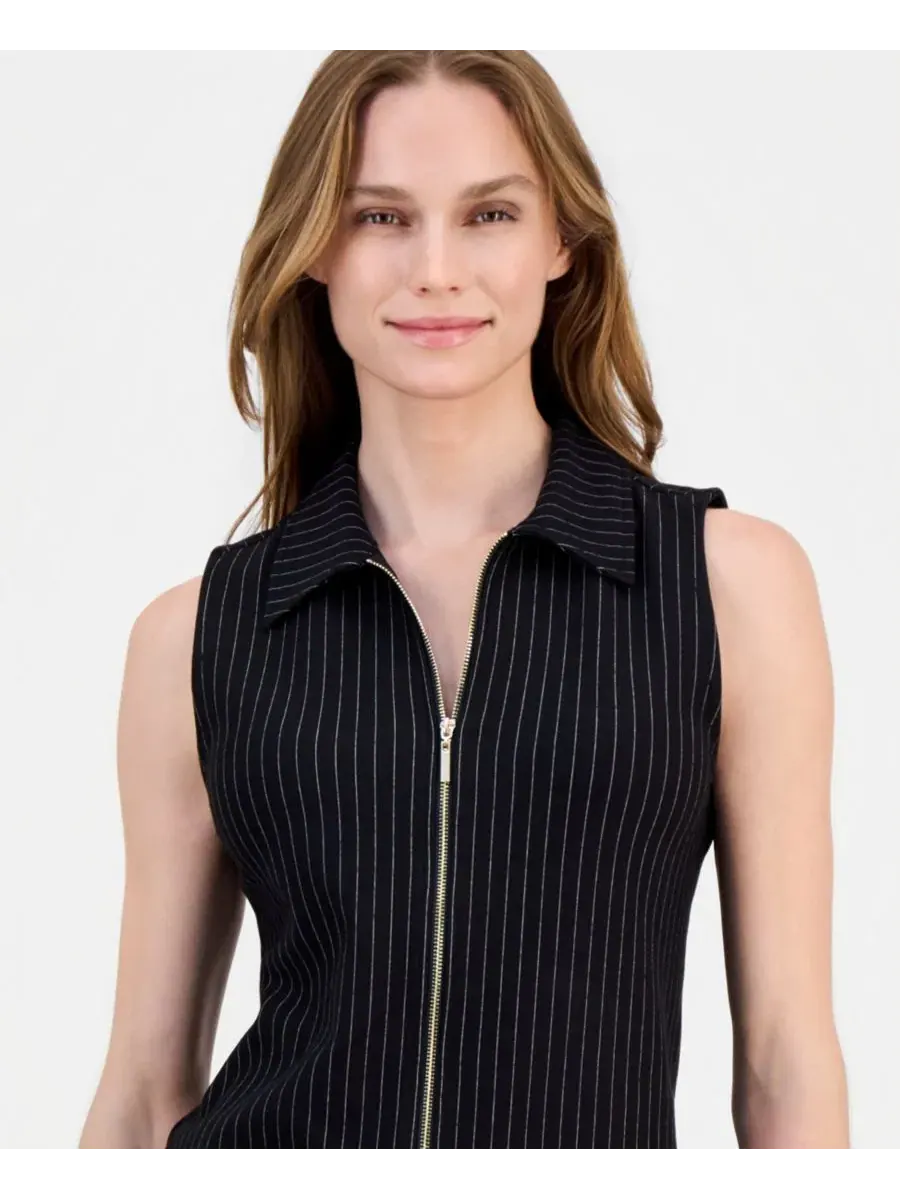 Топ без рукавов с молнией спереди Anne Klein — изображение 3 из 4, черный