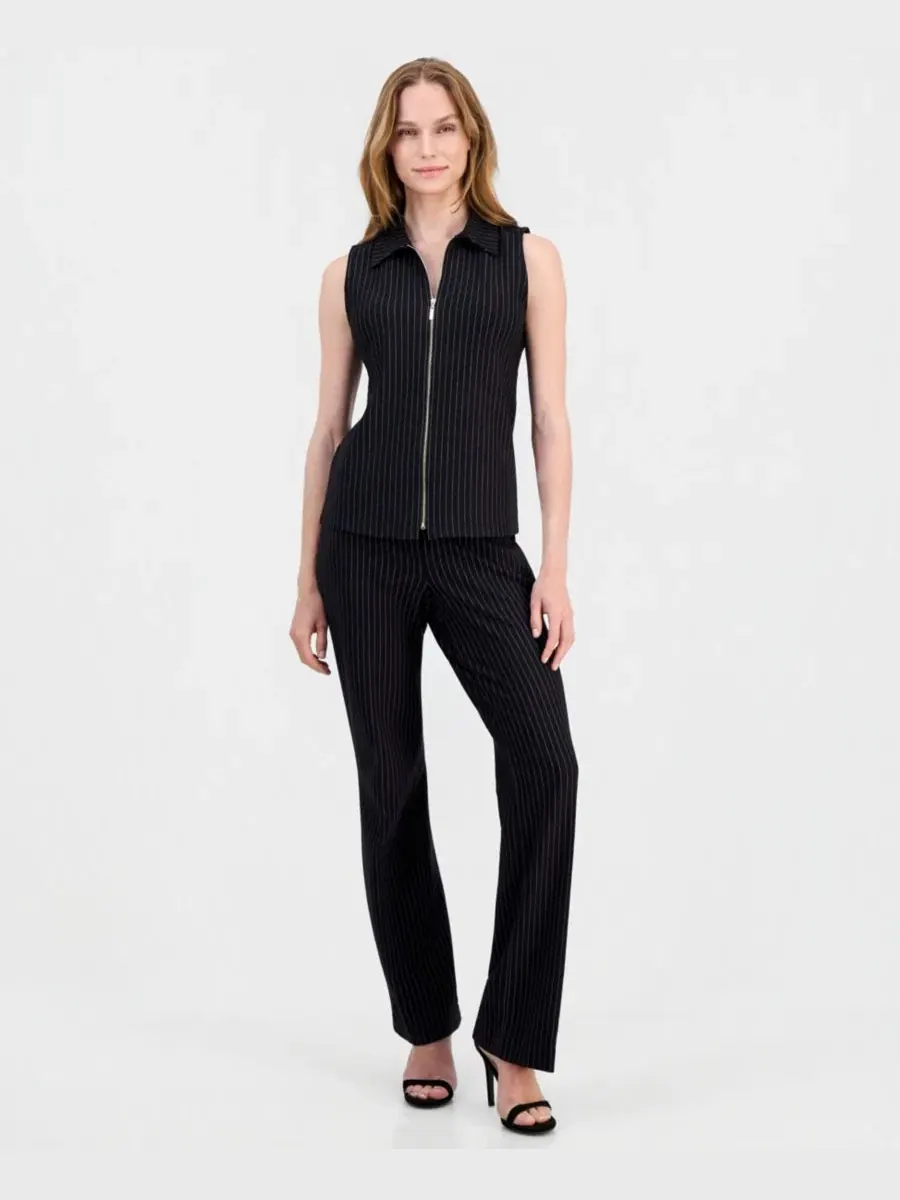 Топ без рукавов с молнией спереди Anne Klein — изображение 4 из 4, черный