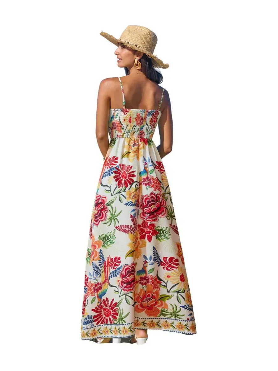 Макси-платье с принтом Born to Be Bold Floral Cupshe — изображение 2 из 3, оранжевый