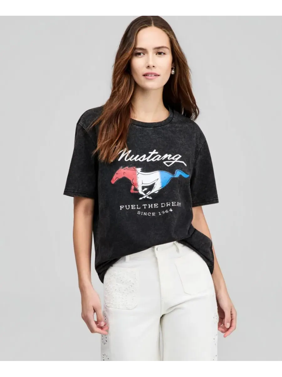Футболка с принтом Mustang And Now This — изображение 1 из 4, черный