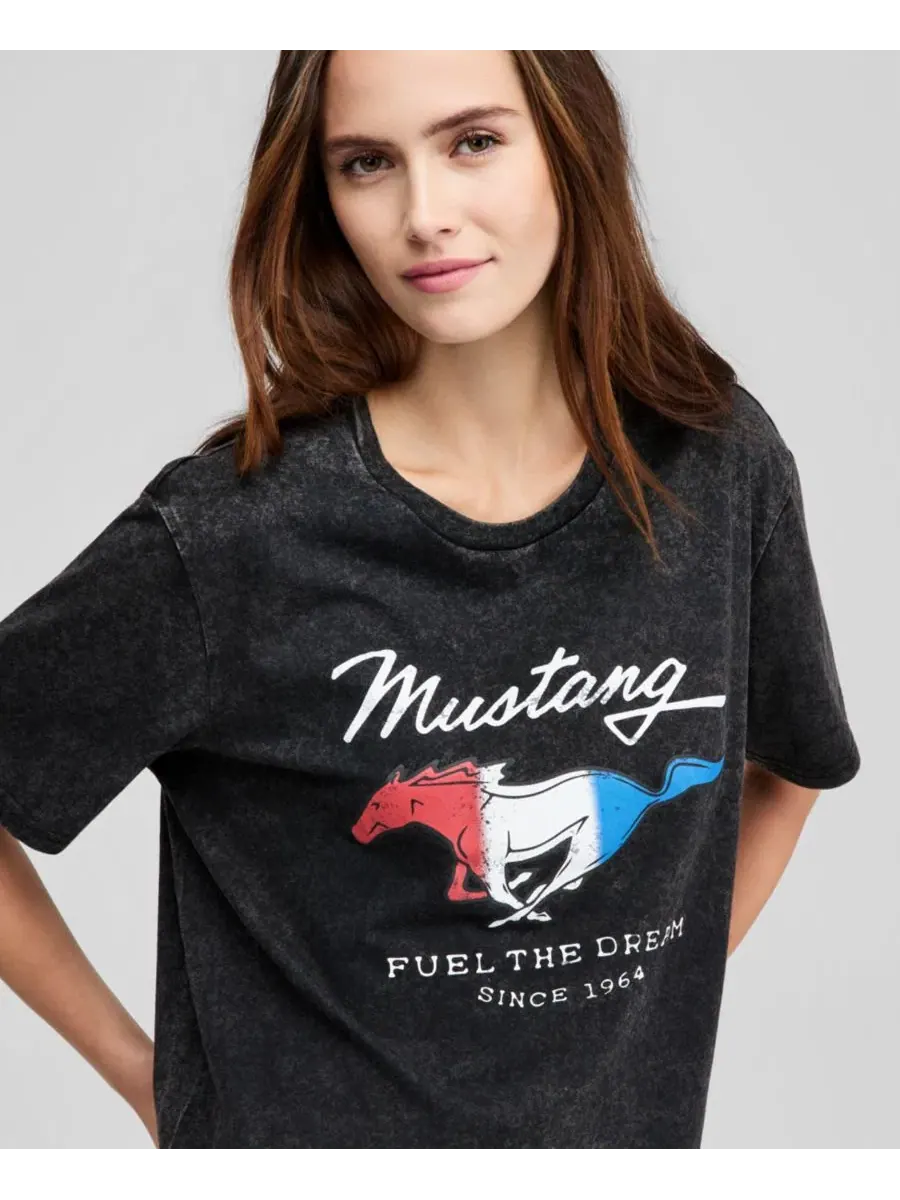 Футболка с принтом Mustang And Now This — изображение 3 из 4, черный